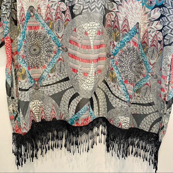 Persaya Bohemian Sheer Kimono Beach Coverup - Picture 10 of 14